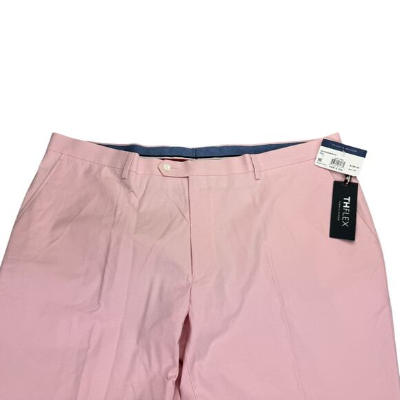 Tommy Hilfiger Mens TH Flex Modern Fit Stretch Chambray Suit Pants Pink 44x32 - Picture 2 of 7